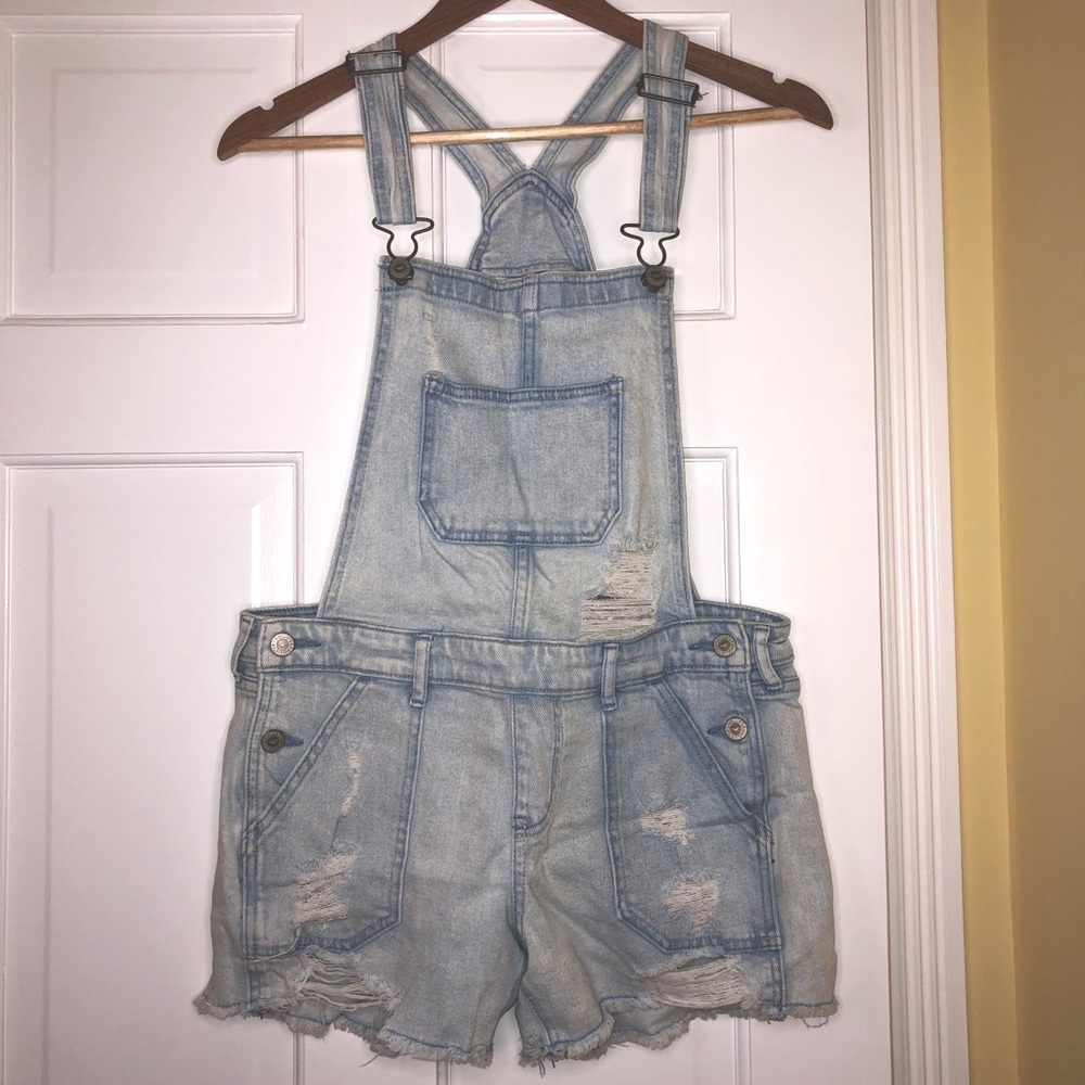 Hollister Co. Boyfriend Short Overalls